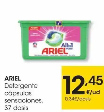 Eroski Detergente cápsulas sensaciones, 37 dosis ariel oferta