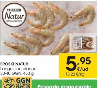 Eroski Eroski natur langostino blanco 30-40 ggn,450 g oferta