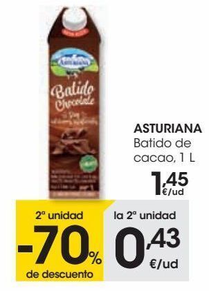 Eroski Asturiana batido de cacao, 1 l oferta