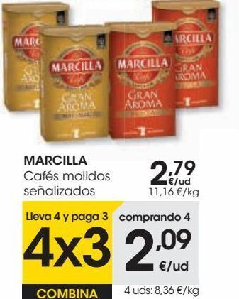 Eroski Marcilla cafés molidos señalizados oferta