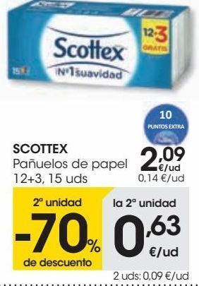 Eroski Scottex pañuelos de papel oferta