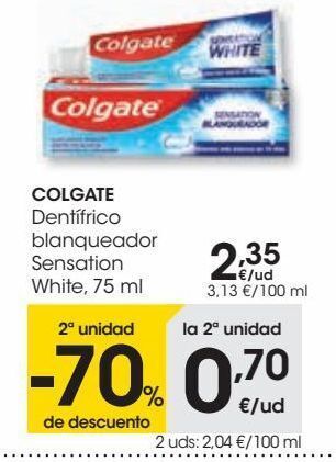 Eroski Colgate dentífrico blanqueador sensation white oferta