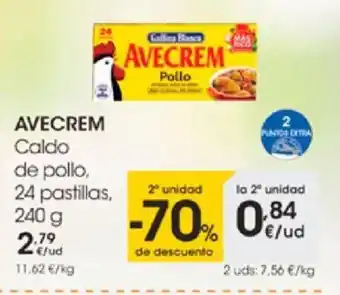 Eroski Avecrem Caldo de pollo 24 pastillas, 240g oferta