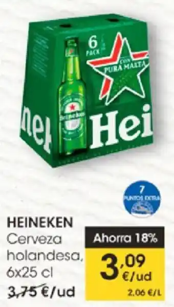 Eroski Heineken Cerveza holandesa 6x25cl oferta