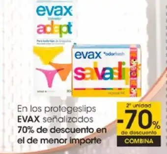 Eroski Evax En los protegeslips señalizados oferta