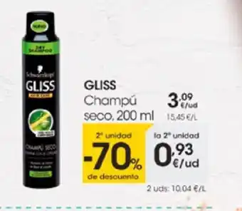 Eroski Gliss Champú seco 200ml oferta