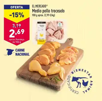 ALDI El Mercado Medio pollo troceado 900g oferta