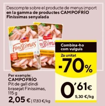 Caprabo Pechuga de pavo campofrío oferta