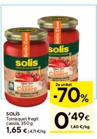 Caprabo Tomate frito solís oferta