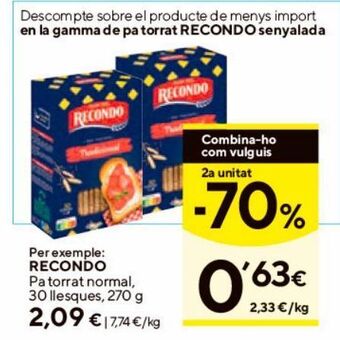 Caprabo Pan tostado recondo oferta