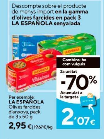 Caprabo Aceitunas rellenas de anchoa la española oferta