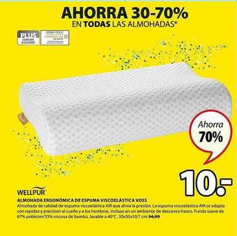 JYSK Wellpur Almohada Ergonómica De Espuma Viscoelástica Voss oferta