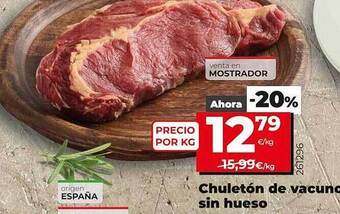 Dia Supermercados Chuletón De Vacuno Sin Hueso oferta