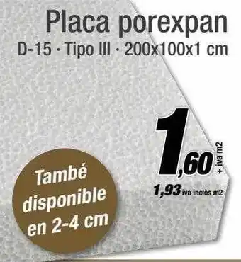 Ferrolan Placa Porexpan oferta
