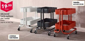 ALDI Home Creation® Carrito Multiusos Con 2 Cestas oferta