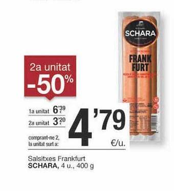 BonpreuEsclat 2a Unitat -50% Salsitxes Frankfurt Schara oferta