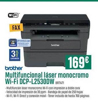 PCBox Brother Multifuncional Láser Monocromo Wi-fi Dcp-l2530dw oferta