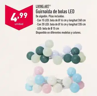 ALDI Living Art Guirnalda de bolas LED oferta