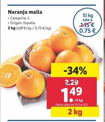 Lidl Naranjas malla oferta