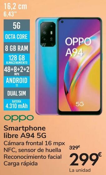 Carrefour Oppo smartphone libre a94 5g oferta