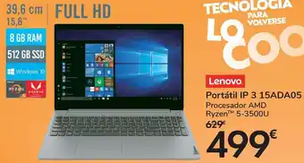 Carrefour Lenovo portátil ip 3 15ada05 oferta