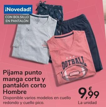 Carrefour Pijama punto manga corta y pantalón corto hombre oferta