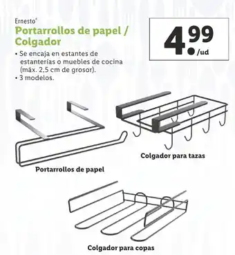 Lidl Ernesto Portarrollos de papel/Colgador oferta