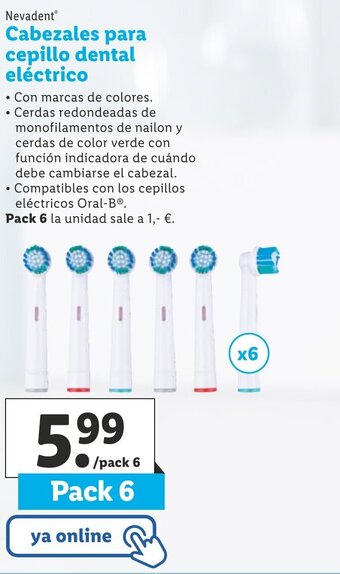 Lidl Nevadent Cabezales para cepillo dental eléctrico oferta