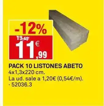 Bricoking Pack 10 Listones Abeto oferta