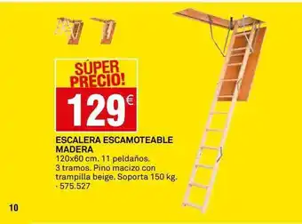 Bricoking Escalera Escamoteable Madera oferta