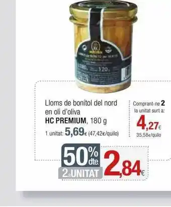 Condis 50% Dte. 2a Unitat Lloms De Bonitol Del Nord En Oli D'oliva Hc Premium oferta