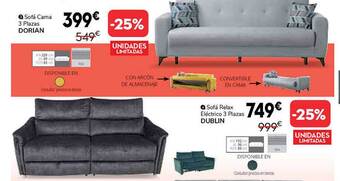 Conforama Sofá Cama 3 Plazas Dorian oferta