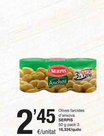 SPAR Fragadis Olives Farcides D'anxova Serpis oferta