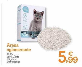 TiendAnimal Arena Aglomerante Tk-pet Litter Clinic Ultra Fina De Bentonita oferta