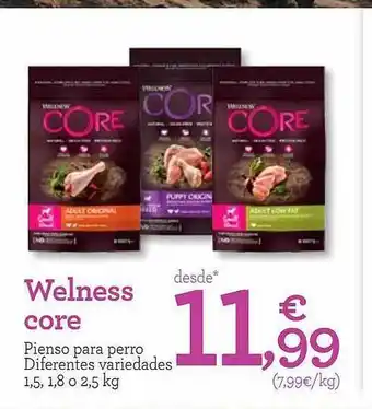 TiendAnimal Welness Core Pienso Para Perro Diferents Variedades oferta