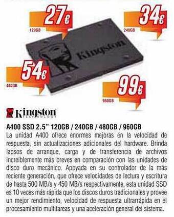 Zbitt Kingston A400 Ssd 2.5 oferta