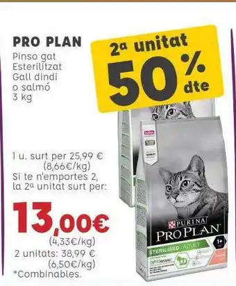 Kiwoko 2a Unitat 50% Dte Pro Plan Pinso Gat Esterilitzat Gall Dindi O Salmó oferta