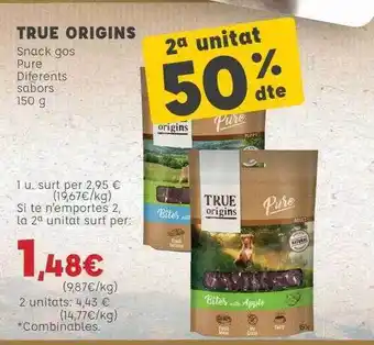 Kiwoko 2a Unitat 50% Dte True Origins Snack Gos Pure oferta