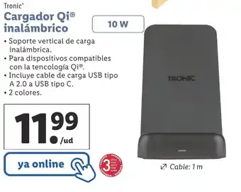 Lidl Tronic® Cargador Qi® Inalámbrico 10 W oferta