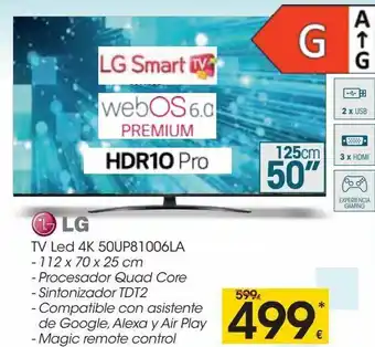 Eroski Lg tv led 4k 50up81006la oferta