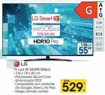 Eroski Lg tv led 4k 55up81006la oferta
