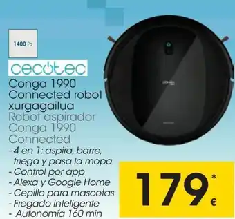 Eroski Cecotec robot aspirador cona 1990 connected oferta