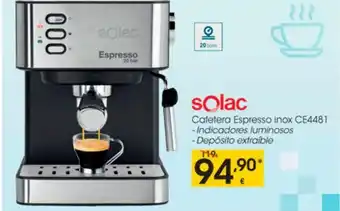 Eroski Solac cafetera espresso inox ce4481 oferta