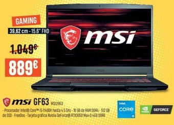 PCBox MSI GF63 oferta