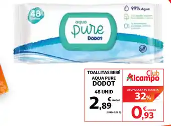 Alcampo Dodot Toallitas Bebé Aqua Pure oferta