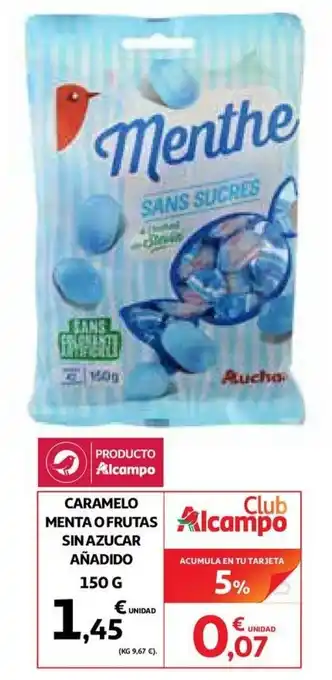 Alcampo Caramelo Menta O Frutas Sin Azucar Añadido 150g oferta