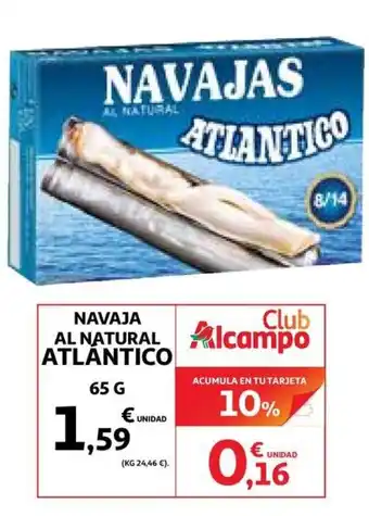 Alcampo Atlantico Navaja Al Natural 65g oferta