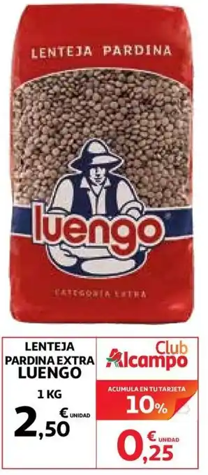 Alcampo Luengo Lenteja Pardina Extra 1kg oferta