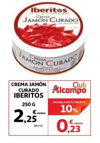 Alcampo Iberitos Crema Jamón Curado 250g oferta