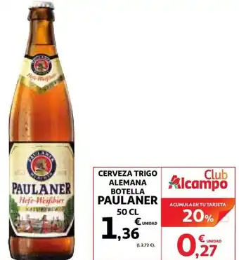 Alcampo Paulaner Cerveza Trigo Alemana Botella 50cl oferta